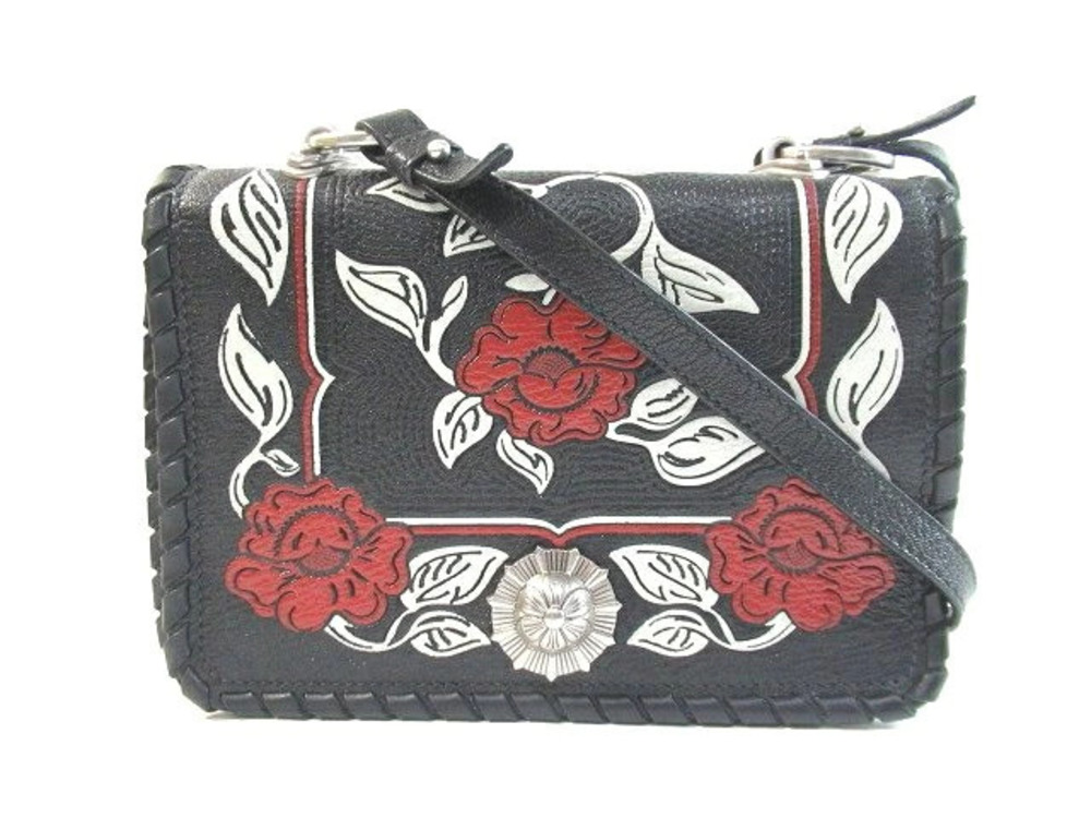 Miu Miu shoulder bag Madras calfskin black floral